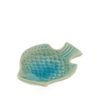 Keramiek vis schaaltje turquoise 10 cm zijaanzicht