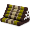 Thaise driehoeksmatras 78 cm groen bruin met traditioneel patroon