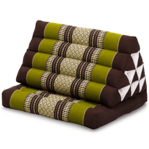 Thaise driehoeksmatras 78 cm groen bruin met traditioneel patroon