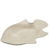 Visbord crème 37 cm in visvorm van keramiek – serveerschaal vis
