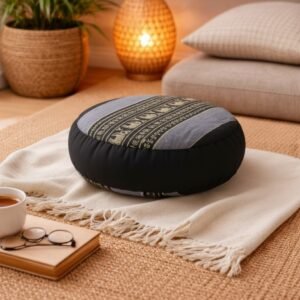 thais knierolkussen zwart grijs kapok yoga massage ontspanning ondersteuning rug benen knieën