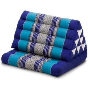 Thaise driehoeksmatras 78 cm blauw donkerblauw met traditioneel patroon