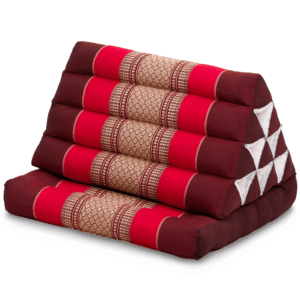 Thaise driehoeksmatras 78 cm bordeaux rood met rugleuning