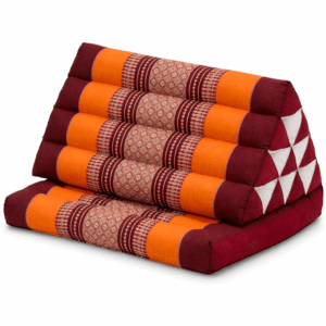 Thaise driehoeksmatras 78 cm oranje bordeaux met rugleuning