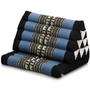 Thaise driehoeksmatras 78 cm zwart blauw met olifant patroon