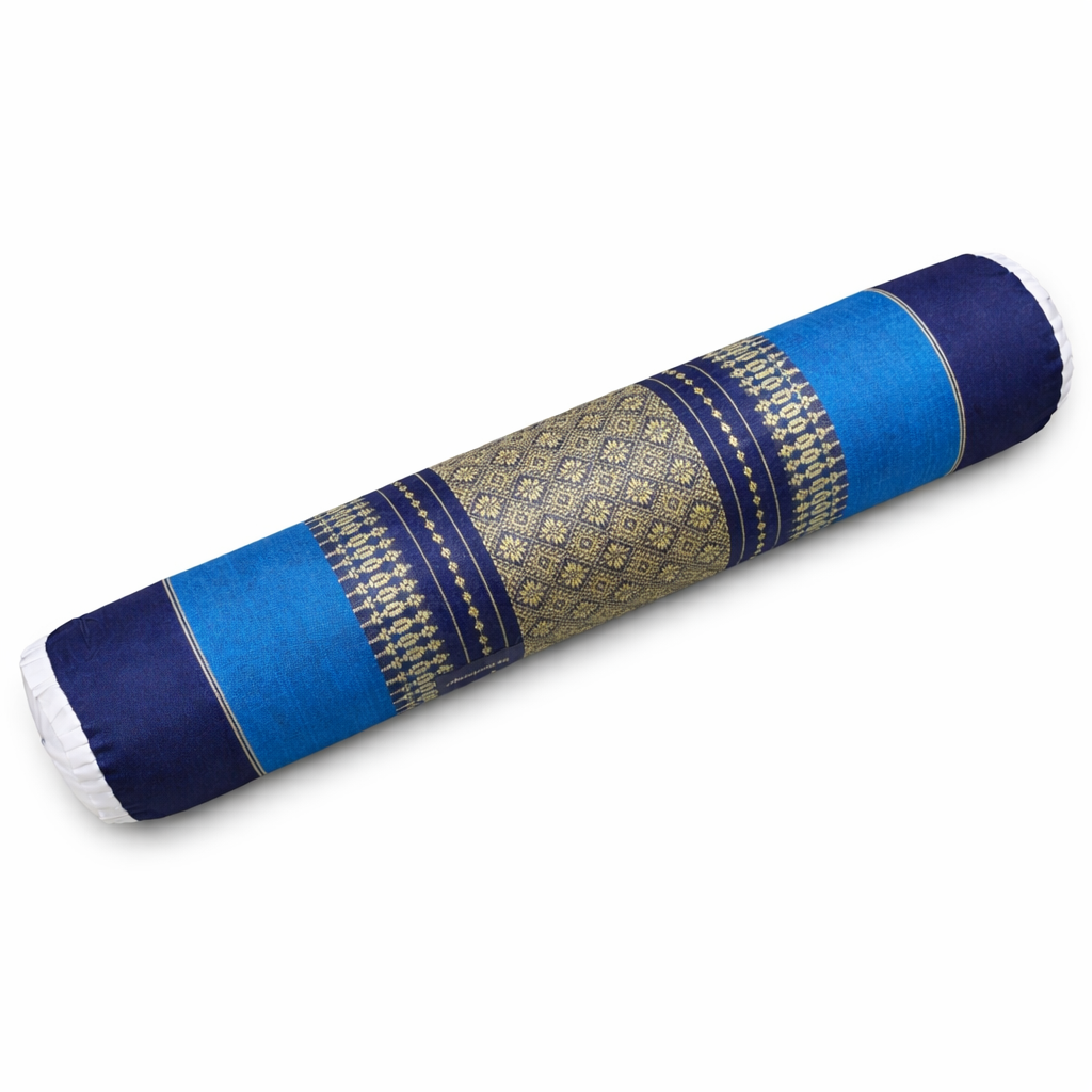 thaise-yoga-rolkussen-blauw-donkerblauw-meditatiekussen