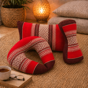 Meditatieset yogakussentjes bordeaux rood