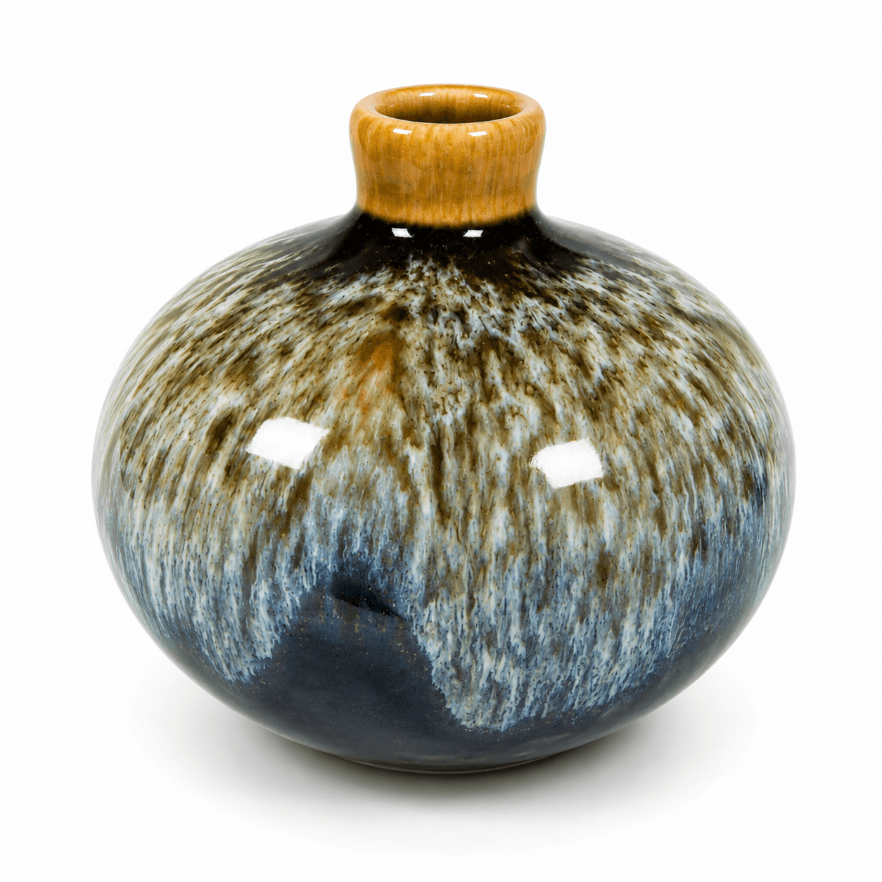 Knopvaasje blauw-grijs drip - Afbeelding 2