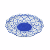 Blauwwitte handgeschilderde serveerschaal met bloemrand, diameter 20 cm – Thais keramiek