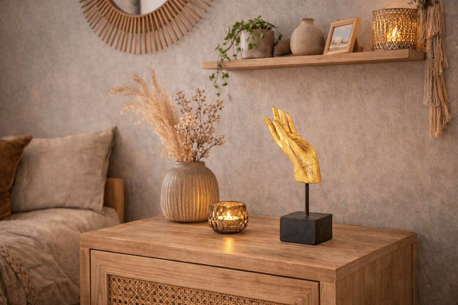 Hand of Boeddha goud 17 cm - Afbeelding 2