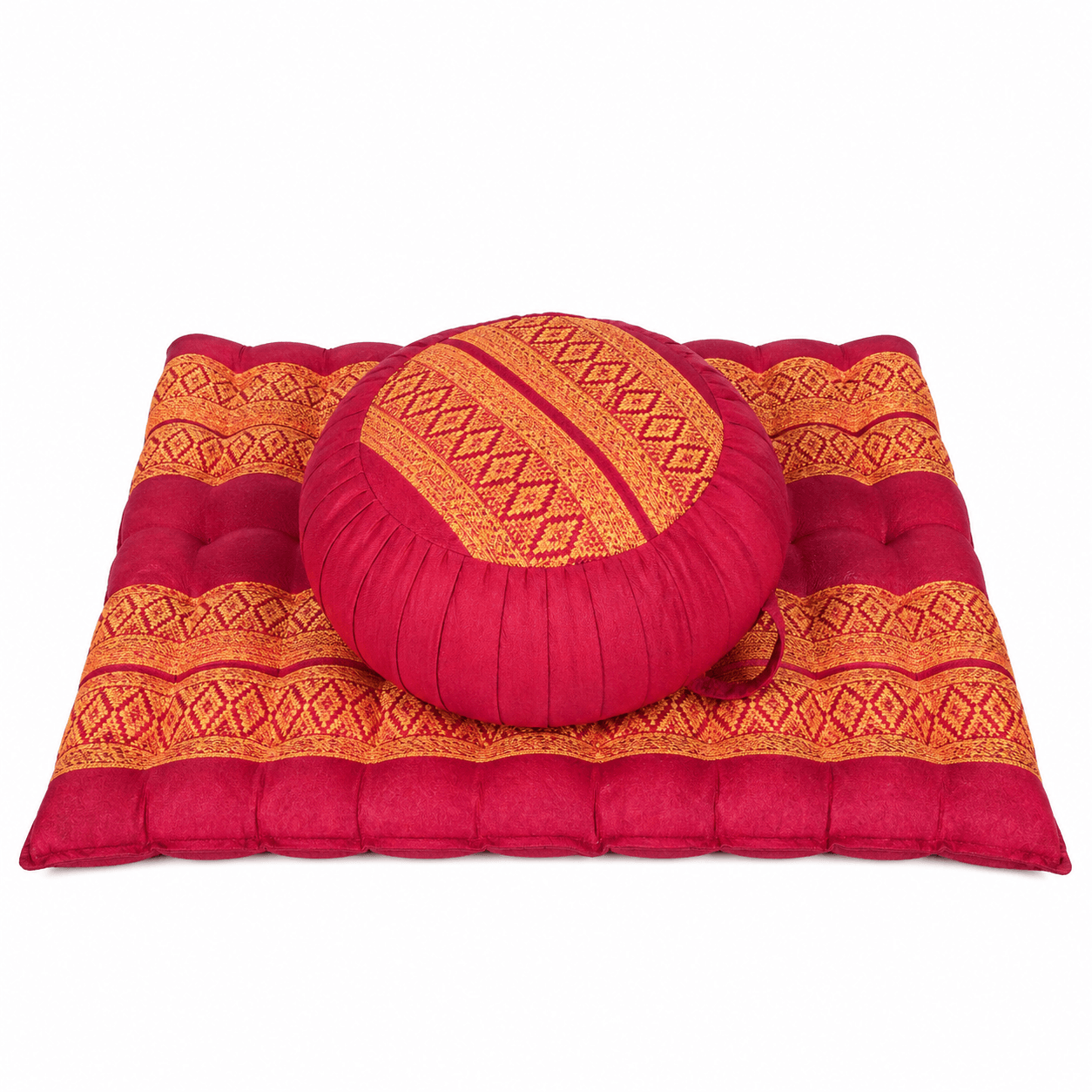 Zafu & Zabuton Meditatieset – Rood-Oranje - Afbeelding 2