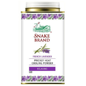 Snake Brand Prickly Heat Cooling Powder French Lavender – verfrissend verkoelend poeder met lavendelgeur voor ontspanning