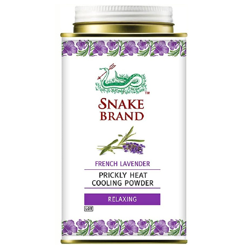 snake-brand-classic-lavendel Snake Brand Prickly Heat Cooling Powder French Lavender – verfrissend verkoelend poeder met lavendelgeur voor ontspanning