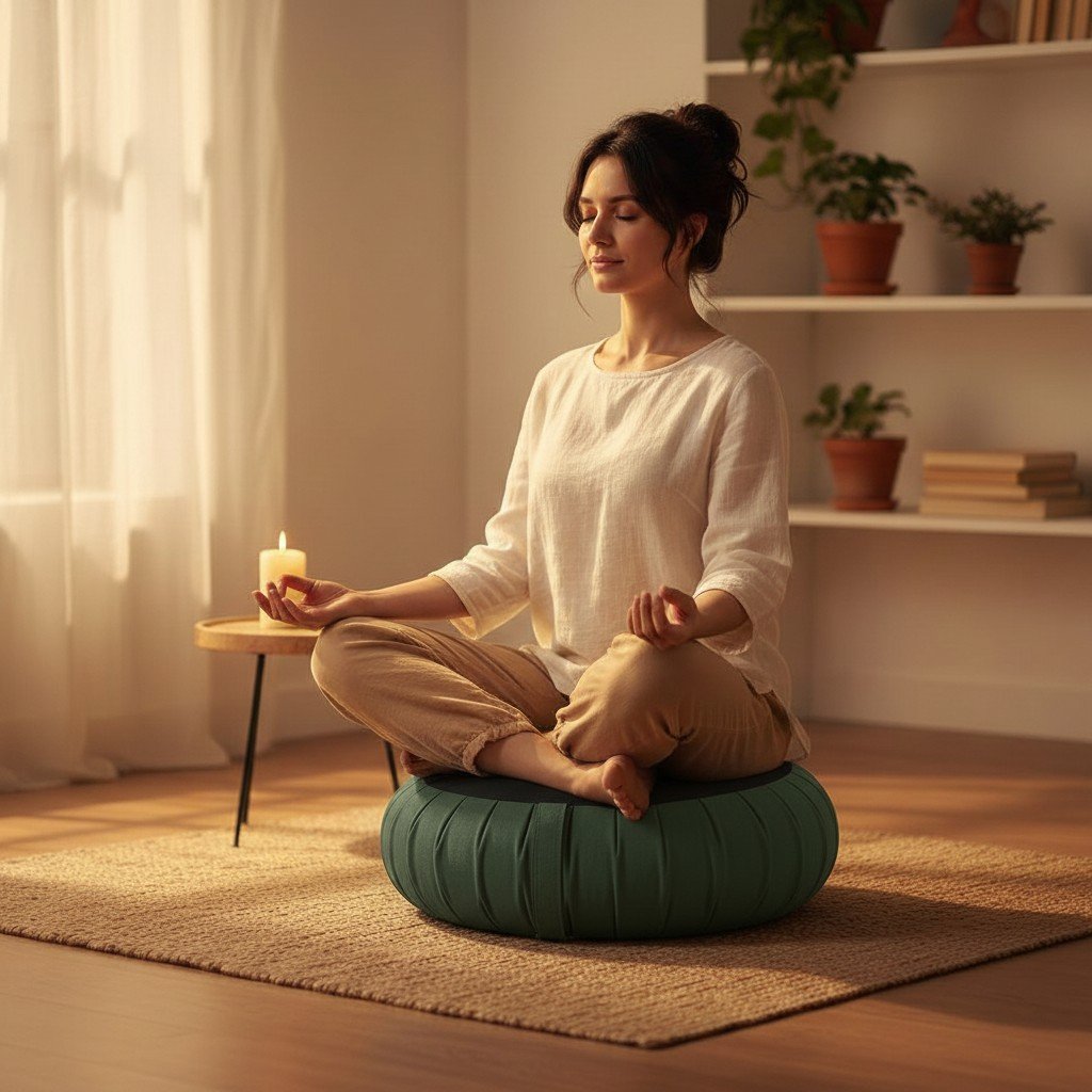 Zafu meditatiekussen ‘Forest’ – Groen - Afbeelding 3