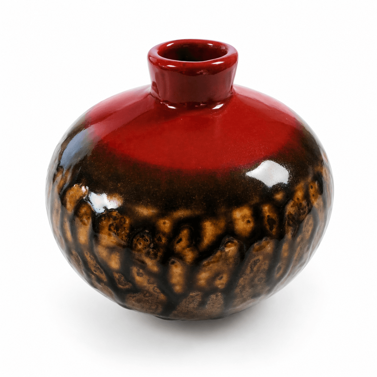 Knopvaasje bordeaux rood drip - Afbeelding 2