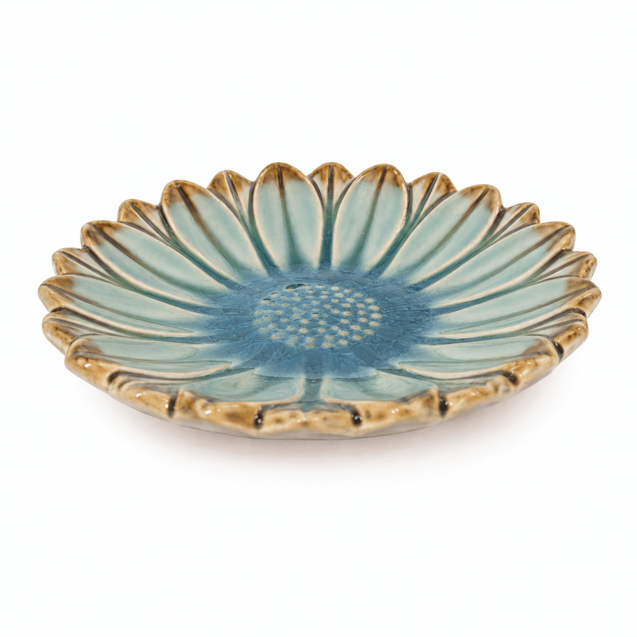 Bloemenschaaltje blauw-bruin 13 cm - Afbeelding 2