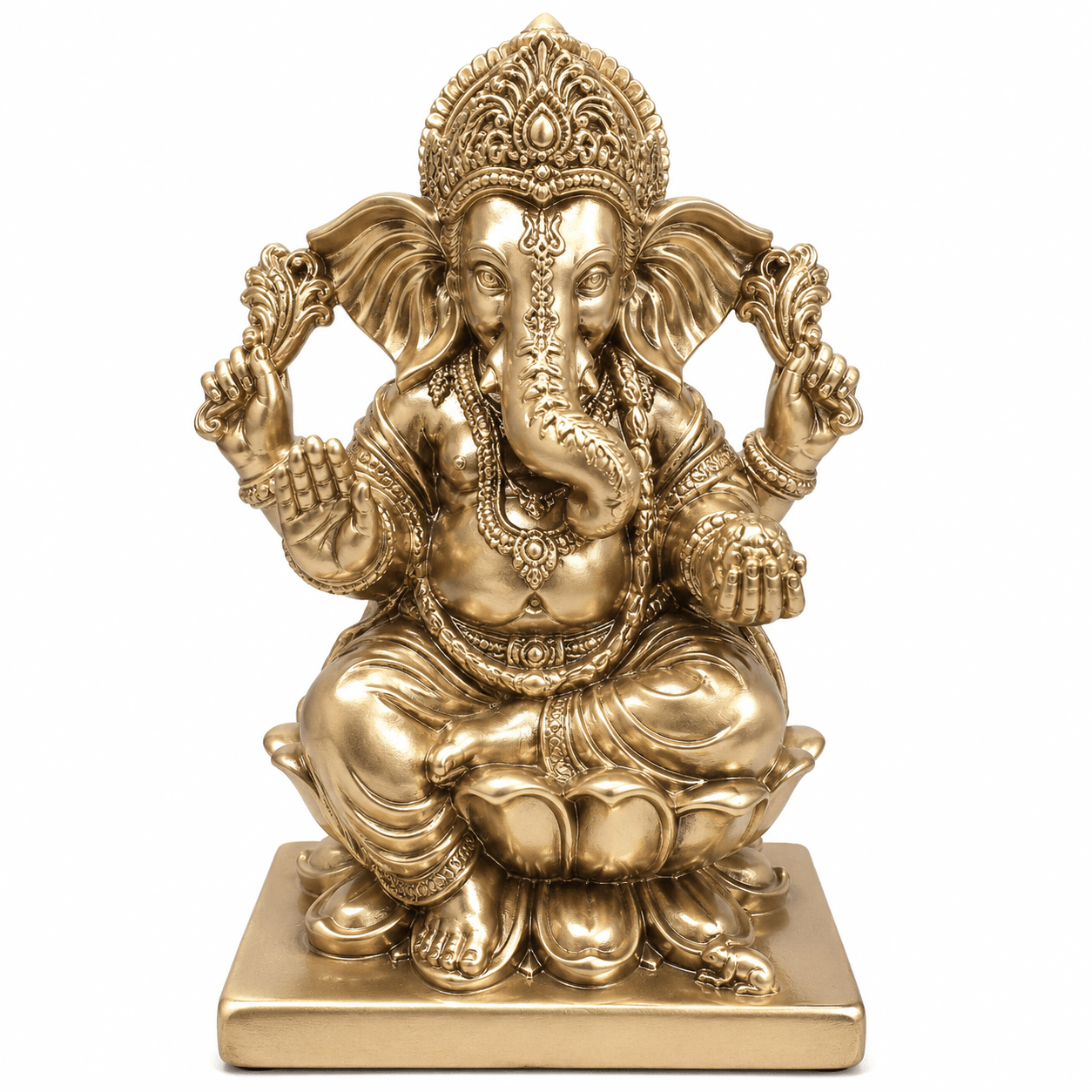 Ganesha Beeld Lotus – Champagnegoud - Afbeelding 2