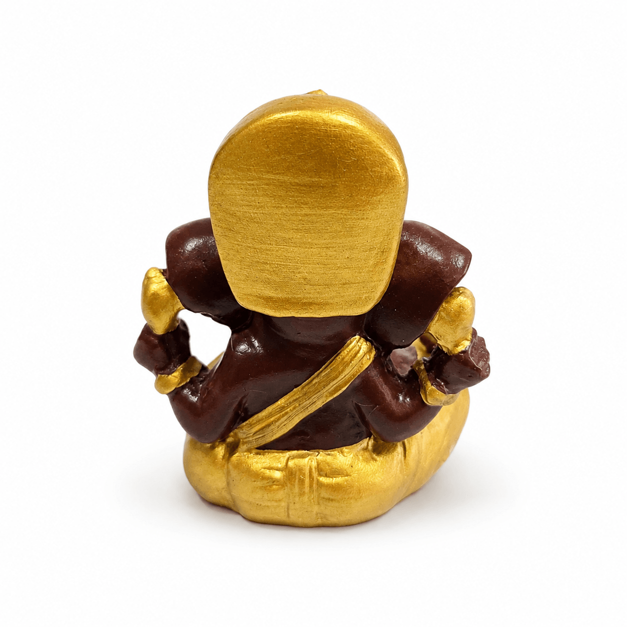 Ganesha Beeld Maharaja – Donkerbruin/Goud - Afbeelding 3