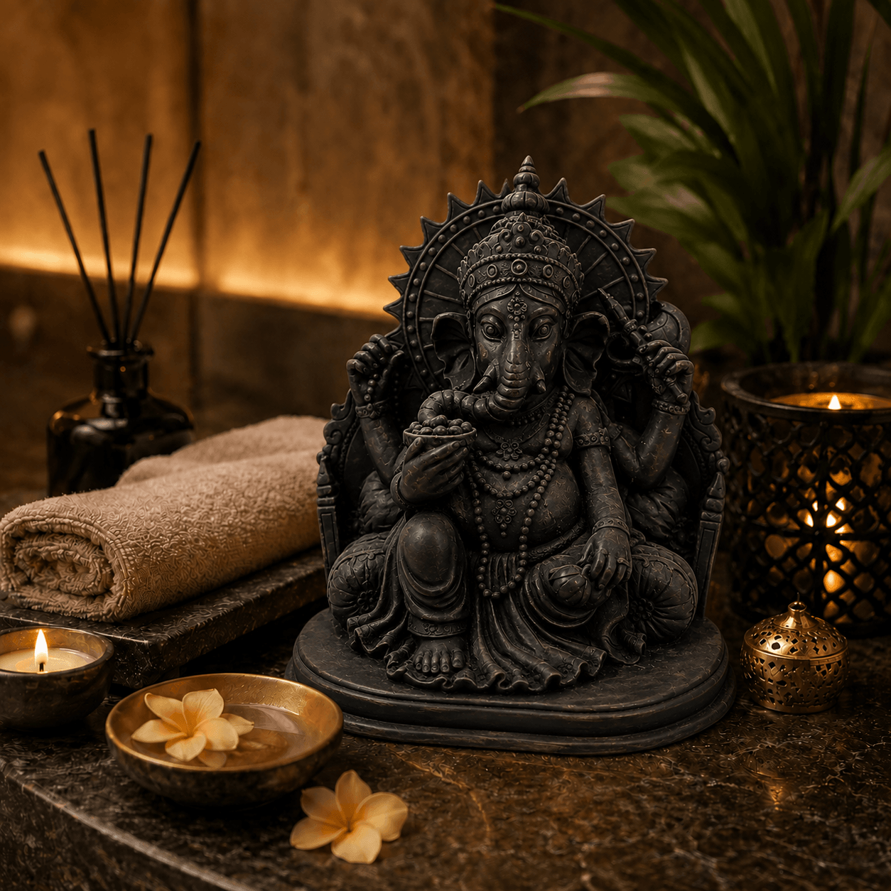 Ganesha Beeld Shakti – Donkerbruin - Afbeelding 4
