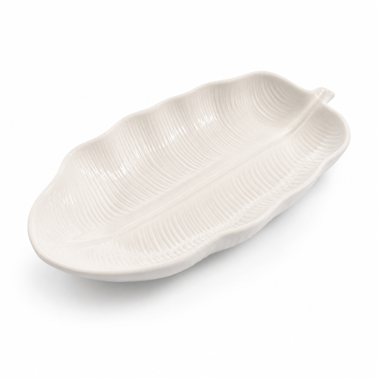 Serveerschaal bananenblad wit 22 cm - Afbeelding 2