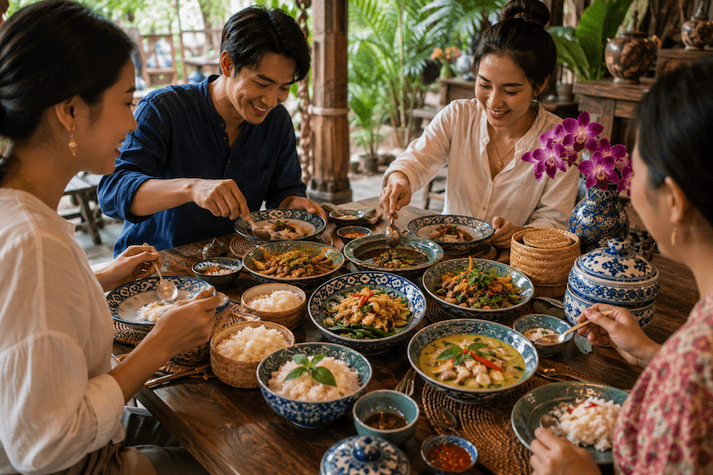 Tafelmanieren Thailand servies