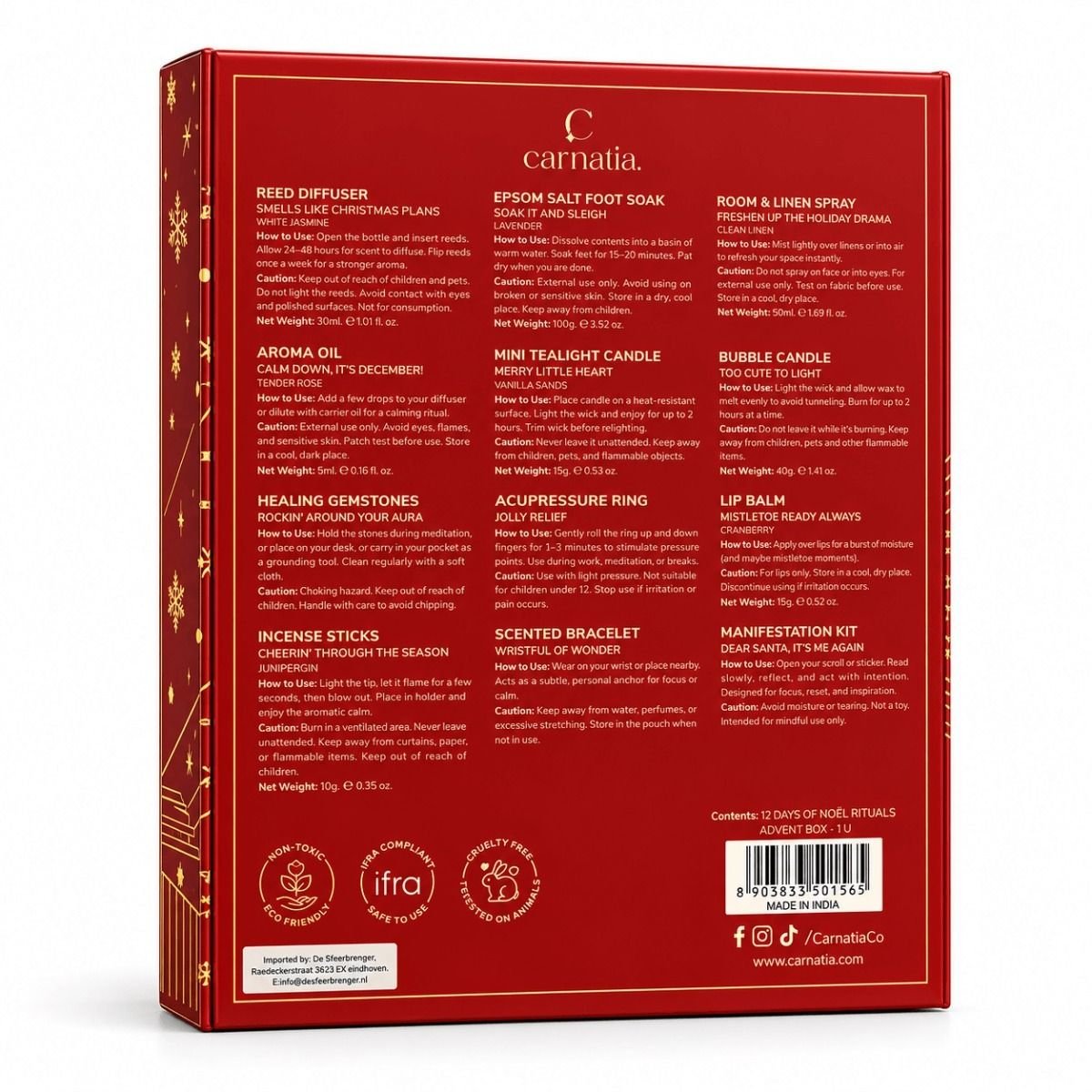 Luxe wellness adventskalender – Carnatia 12 Days of Noël Rituals - Afbeelding 2